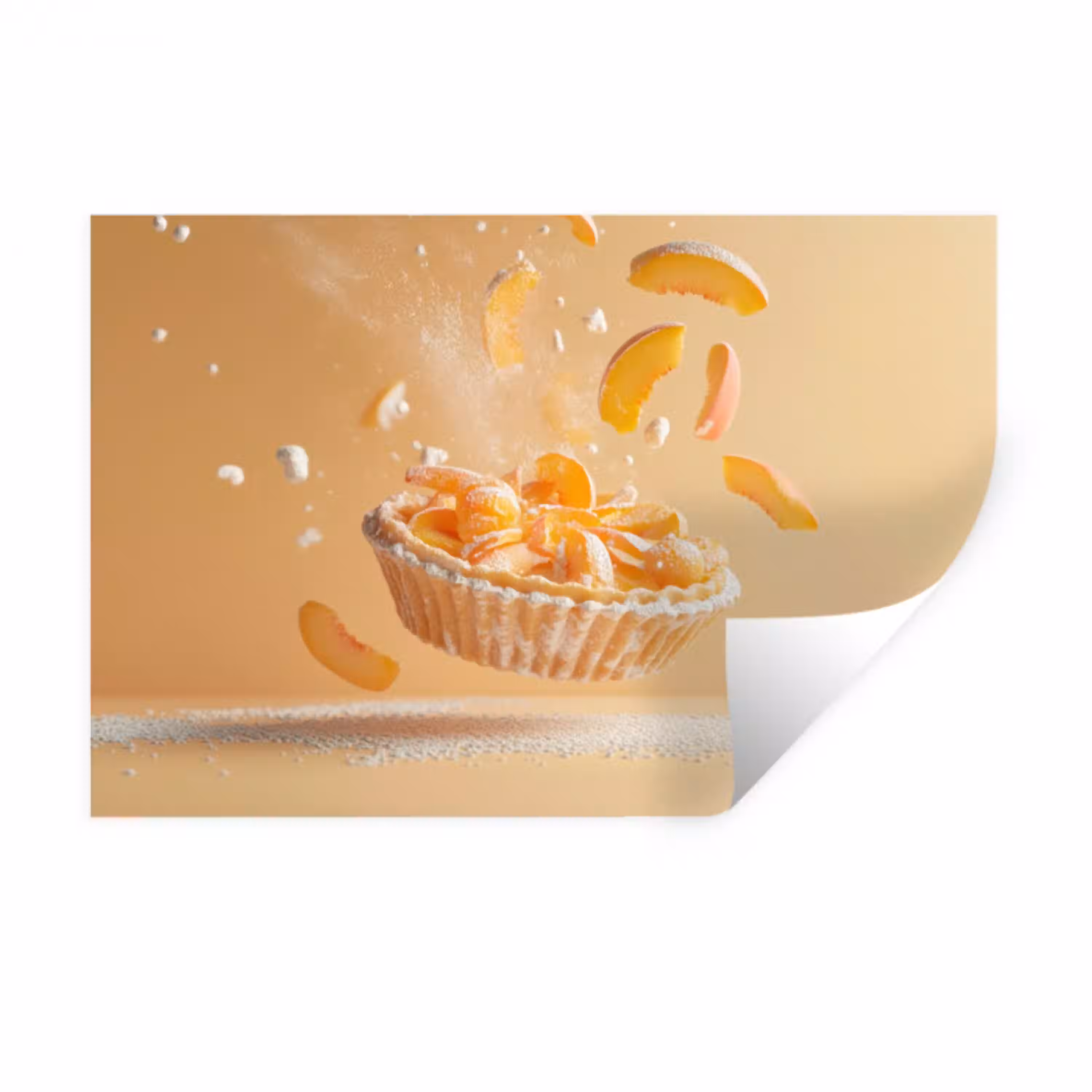 Peach - Eten - Taart - Oranje Muursticker klein -3d