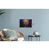 Stad - Maan - Mozaïek - Kleurrijk Muursticker klein -plant