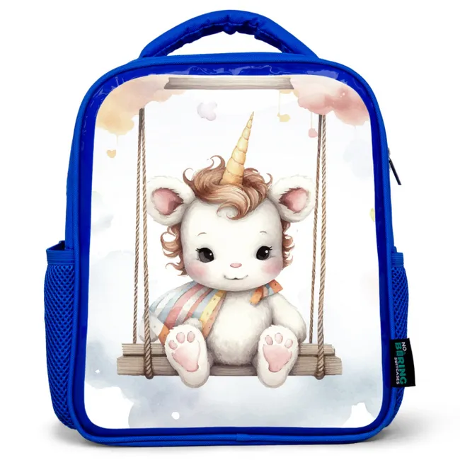 Eenhoorn - Dier - Kinderen - Unicorn Kinderrugzak - Blauw middel -3d