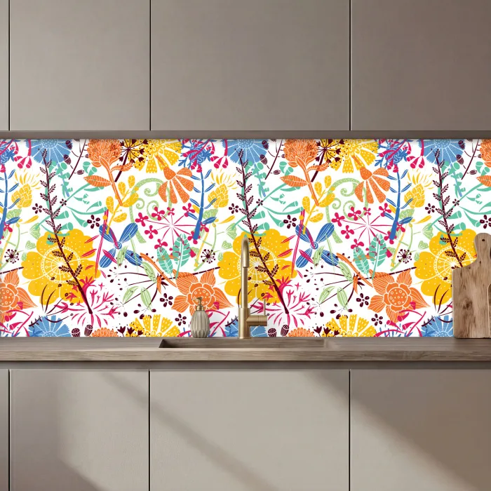 Bloemen - Planten - Regenboog - Patronen keuken achterwand 2 middel 871 zz_3dshopping