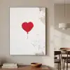 Ballon - Rood - Hart Textielframe zwart klein -sfeer2