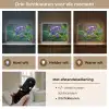Viooltjes - Paars - Bloem - Bladeren Light Box met batterij (Wandlamp) middel -USP_lichtkleurNL