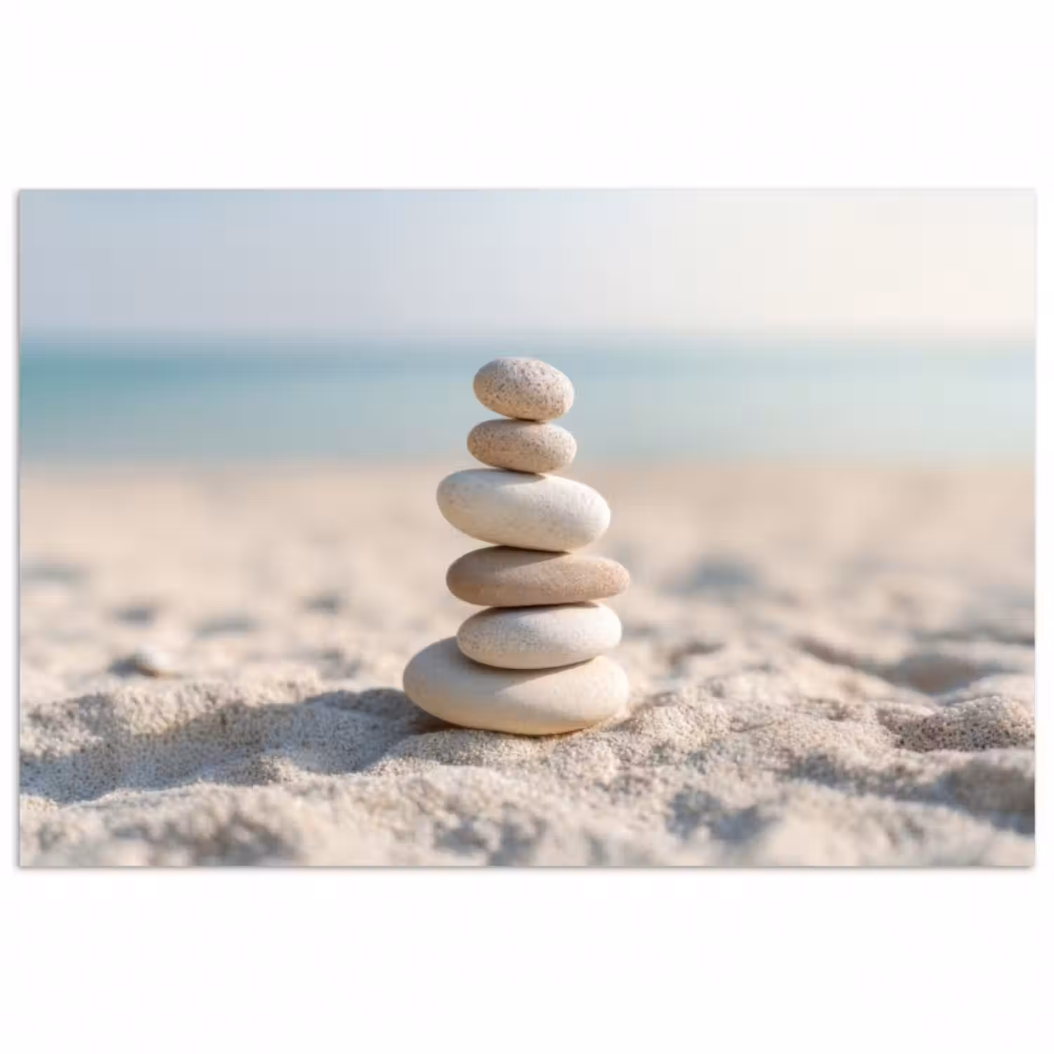 Poster - Steine - Stapel - Sand - Meer