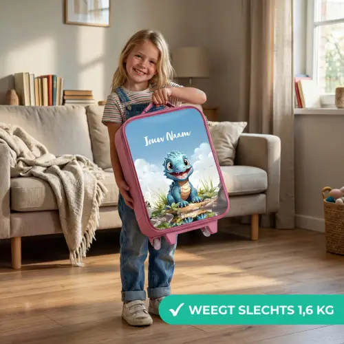 Darius Dino Kinderkoffer - Roze klein -sfeer2_NL