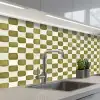 Schaak - Patroon - Groen keuken achterwand 2 middel 871 -3d_schuin