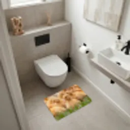 Pijltje - Eend - Natuur - Geel Badmat klein -sfeer4