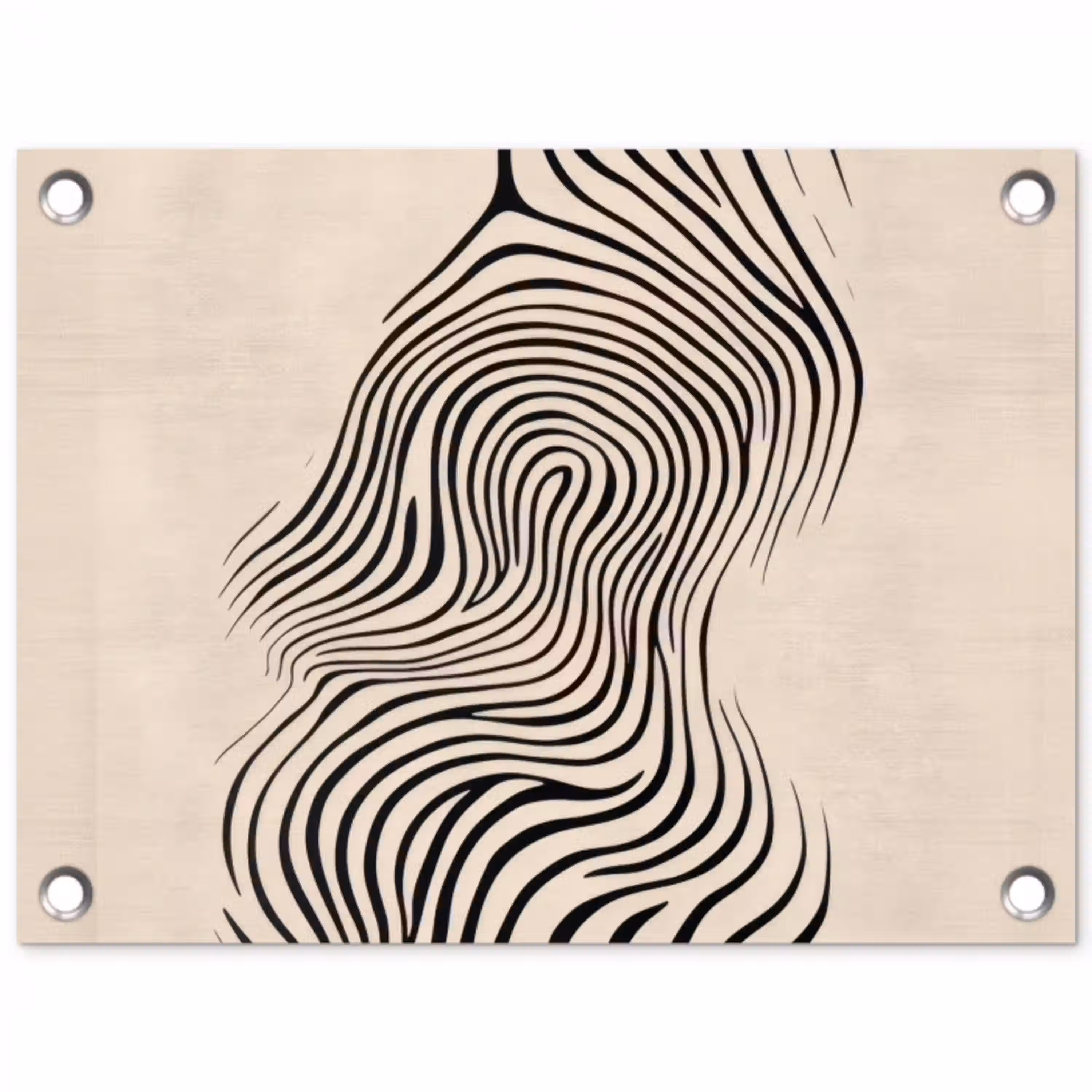Lijnen - Abstract - Golvend - Zwart tuinposter los doek klein -3d