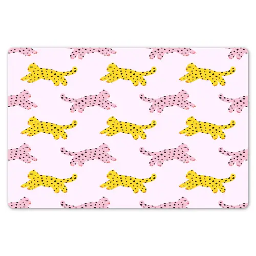 Geel - Roze - Katten - Wit Placemat vinyl groot 368 -zzsfeer1_Kitchenyeah-website