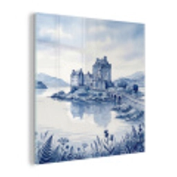 Schots - Kasteel - Blauw - Aquarel plexiglas 5mm klein -z3d