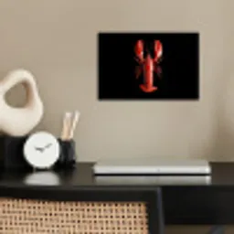Kreeft - Glossier Rood - Zwart poster papier klein -sfeer1