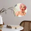 Vrouw - Douche - Roze Wandcirkel behangsticker klein -sfeer3