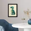 Dinosaurus - Turquoise - Stekels fotolijst zwart zonder passe partout klein -sfeer4