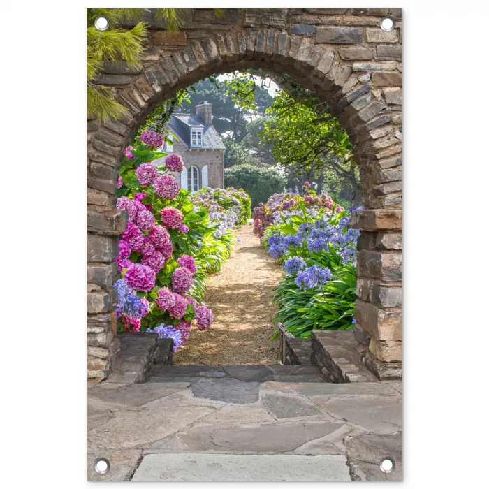 Verstopte tuin tuinposter los doek klein -3d