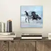 Paarden - Winter - Dieren - Natuur - Sneeuw aluminium wit klein -sfeer1