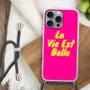 Quote - Retro - Roze Hoesje iPhone 16 Pro Max met koord klein -sfeer4