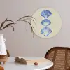 Schelpen - Blauw - Beige Akoestische PET Vilt - Rond klein -sfeer3