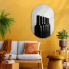 Wijnflessen - Zwart - Minimalistisch Wandcirkel Ovaal Glas middel -sfeer4