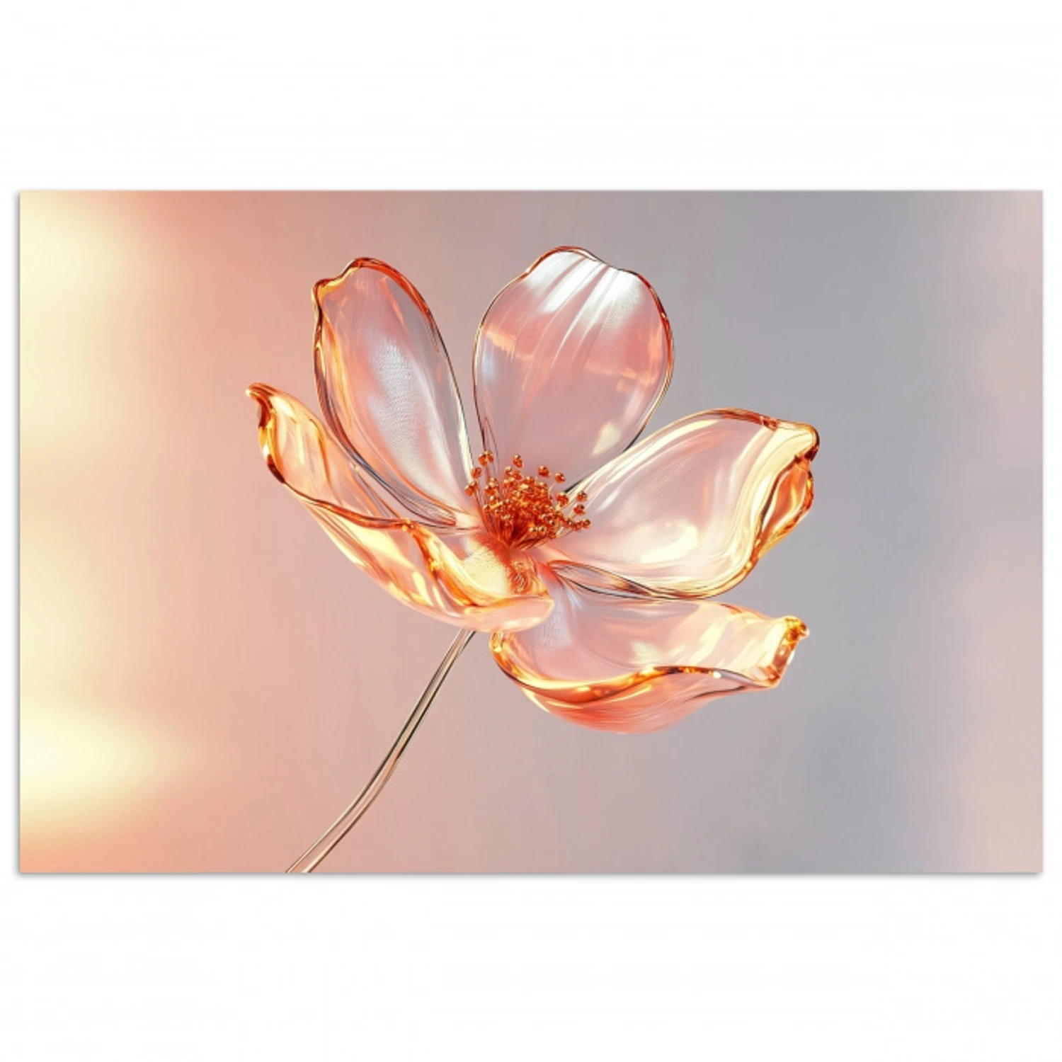 Glazen - Bloem - Roze poster papier klein -3d