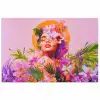 Vrouw - Abstract - Cirkel - Bloemen poster papier klein -3d