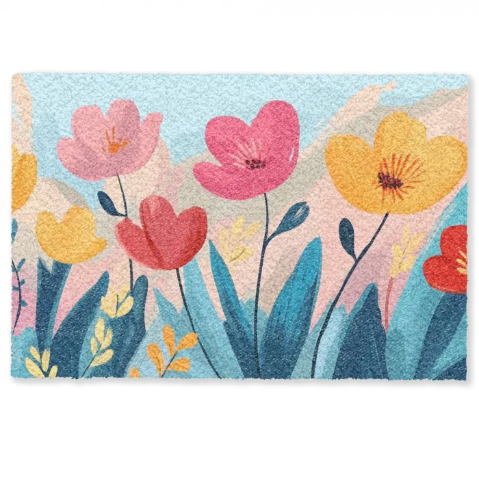 Illustratie - Bloemen - Kleurrijk Deurmat klein -zkaufland3d
