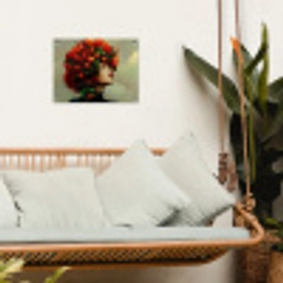 Vrouw - Appels - Rood - Bladeren tuinposter los doek klein -sfeer7