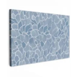 Abstract - Blauw - Bladeren Tuinposter op houten frame 2 cm dik klein -3d