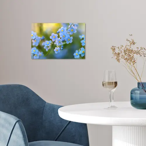 Bloemetjes - Blauw - Vergeet mij nietjes poster papier klein -sfeer3