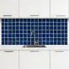 Mozaïek - Tegels- Glanzend - Blauw keuken achterwand 2 middel 871 -3d