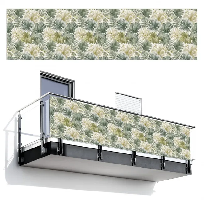 Balkonsichtschutz - Blätter - Botanisch - Grün