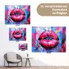 Graffiti - Lippen - Felroze - Geschilderd tuinposter los doek klein -Xsfeer9_DE