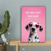Hartjes - Hond - Valentijn - Roze canvas 2cm klein -sfeer4