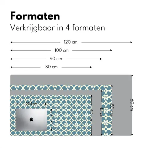 Patroon - Symmetrisch - Blauw Muismat XXL klein 681 -sfeer5