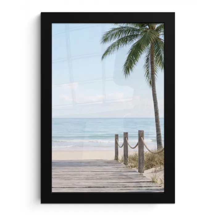 Palmbomen - Pad - Horizon fotolijst zwart zonder passe partout klein -3d