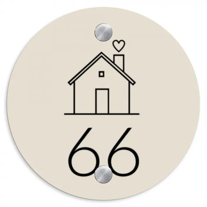 Huis illustratie - Traditioneel Naambord Rond klein -3d