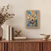 Kat - Kleurrijk - Oranje - Blauw Light Box met kabel (Tafellamp) klein -sfeer2