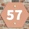 Zalmroze - Traditioneel Naambord Hexagon klein -sfeer2