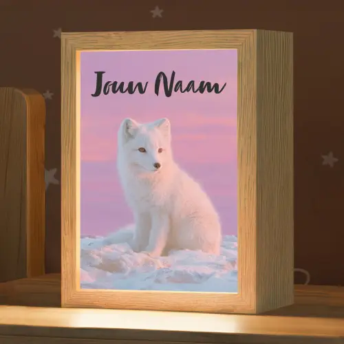 Poolvos - Sneeuw - Roze Light Box met kabel (Kinderlampje) klein -zzz_3d_website