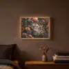 Leeuw - Dier - Natuur - Bloemen - Botanisch Light Box met batterij (Wandlamp) middel -sfeer4