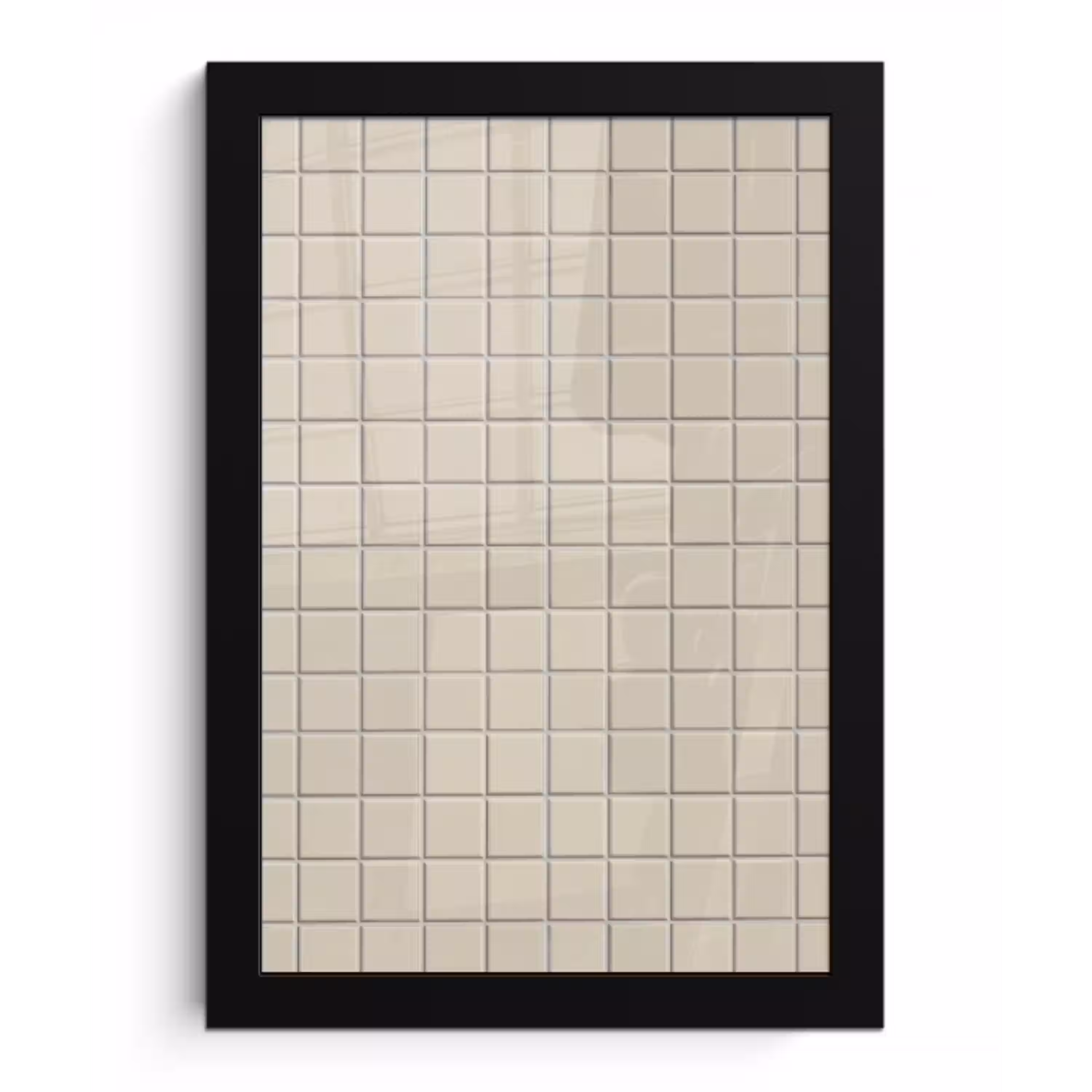 Patroon - Tegels - Taupe fotolijst zwart zonder passe partout klein 224 -3d