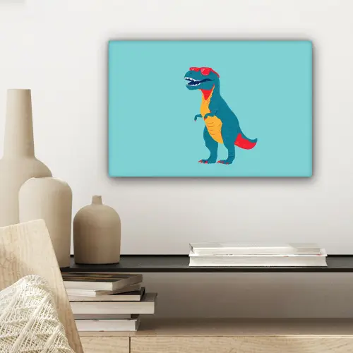 Dinosaurus - Blauw - Zonnebril canvas 2cm klein -sfeer6