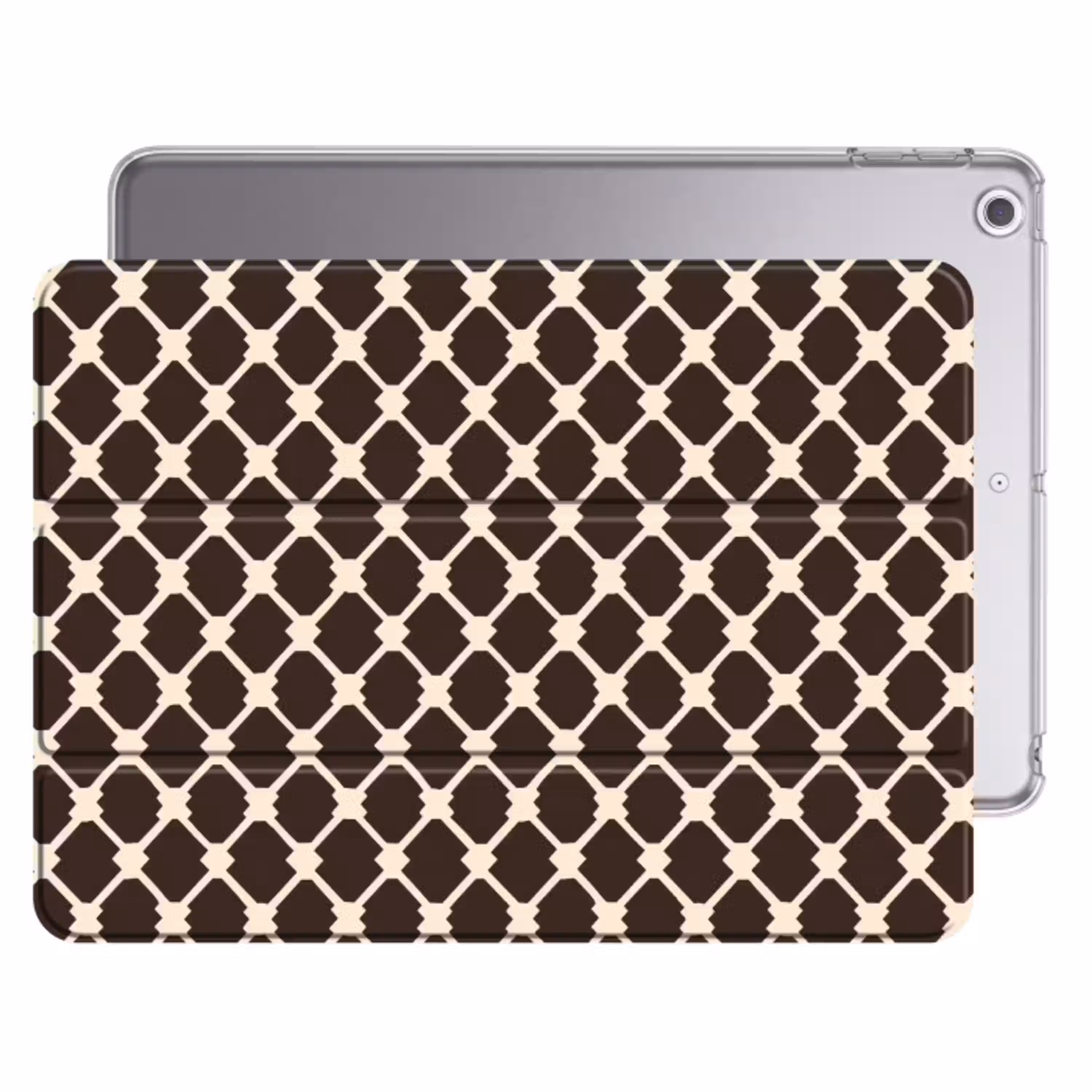 Bruin - Ruitpatroon - Geometrisch Apple iPad 2017 middel 1172 -threedimensional_3d_global