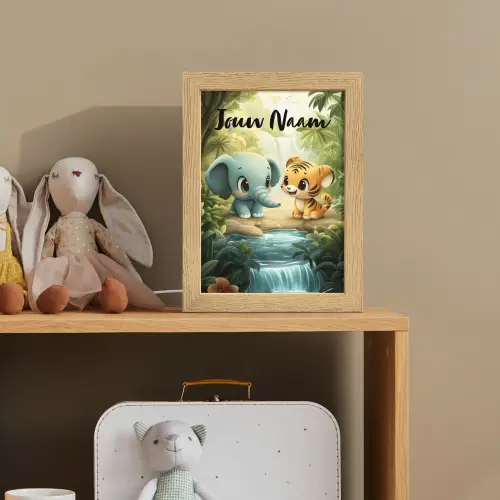 Olifant - Tijger - Bos - Jungle Light Box met kabel (Kinderlampje) klein -sfeer2_kind
