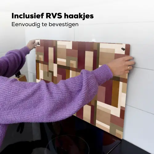 Modern - Geometrie - Kleurrijk Inductie beschemer met haakjes klein 777 -ky-ophangen-nl