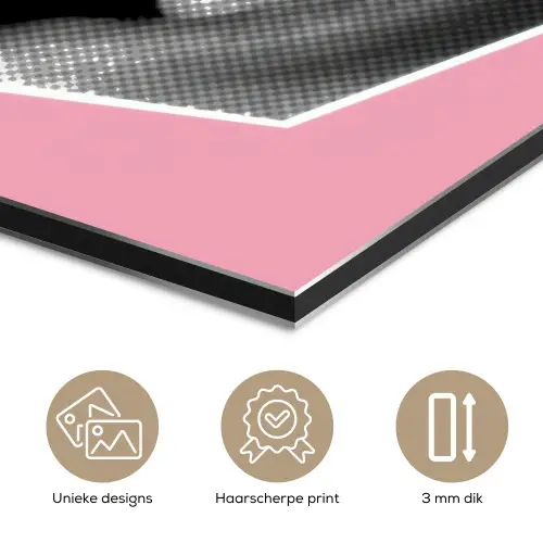 Mond - BLAH BLAH - Roze aluminium wit klein -closeup_NL