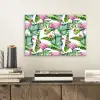 Bladeren - Flamingo - Bloemen - Jungle aluminium wit klein -sfeer1