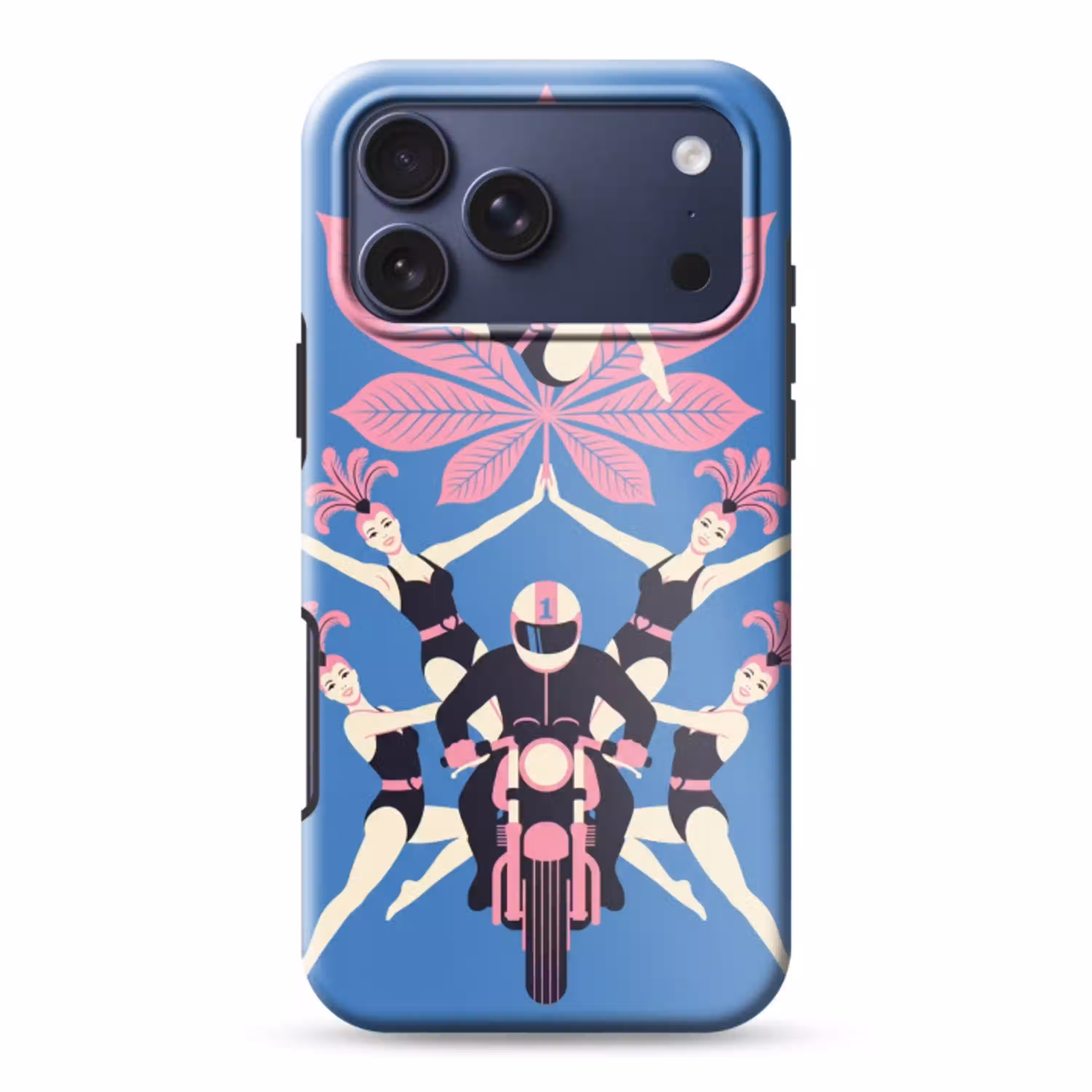Mensen - Dans - Motor - Retro - Roze Toughcase MagSafe Apple iPhone 17 Pro Max klein -3d