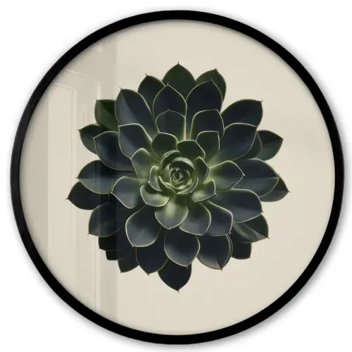 Rozet - Cirkelvormig - Donkergroen Fotolijst rond zonder passe partout klein -3d