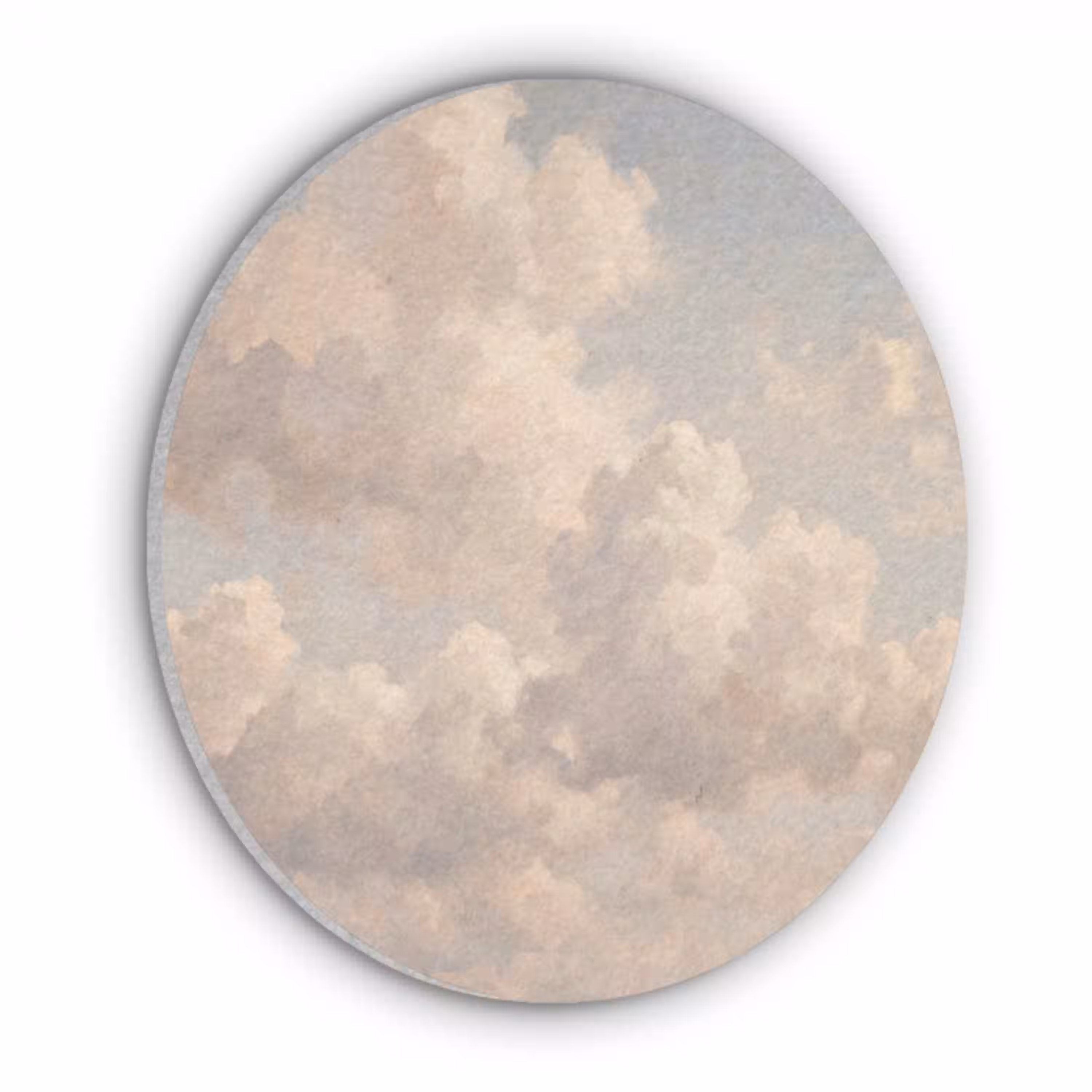 Wolken - Zacht - Natuur - Klassiek - Beige Akoestische PET Vilt - Rond klein -3d