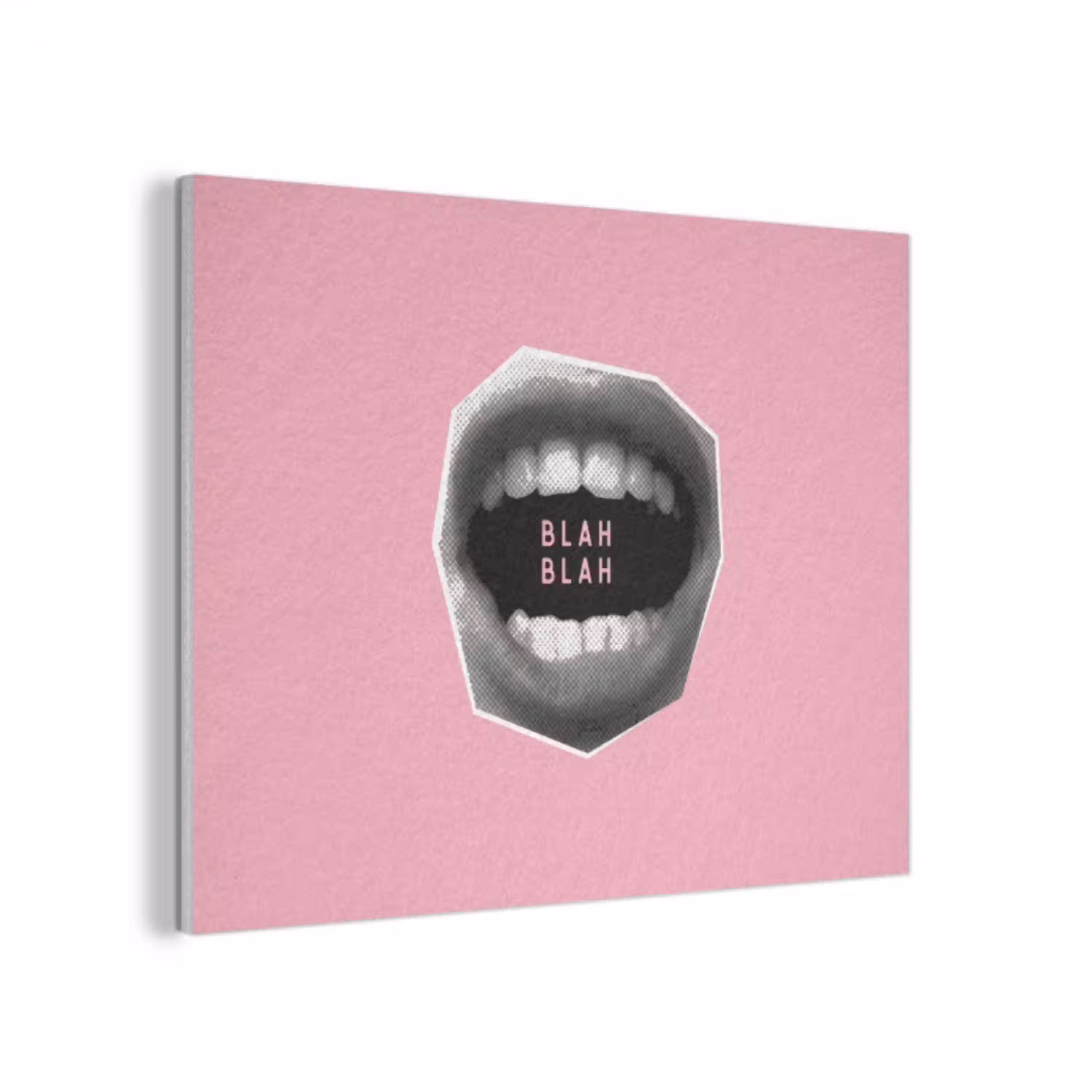 Mond - BLAH BLAH - Roze PET vilt klein -3d