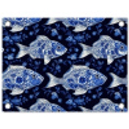 Vissen - Bloemen - Blauw tuinposter los doek klein 239 -3d